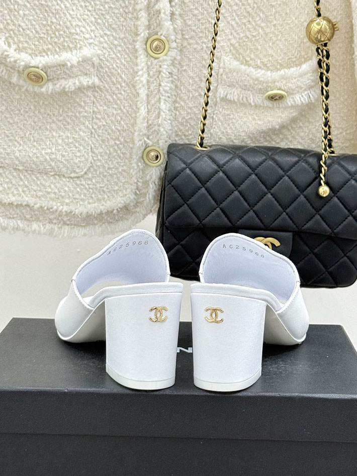 最高級シャネルスーパーコピー CHANEL ハイヒール ココマーク ミュール サンダル レザー ホワイト 2631036 ミュール サンダル ヒール - 画像 (6)