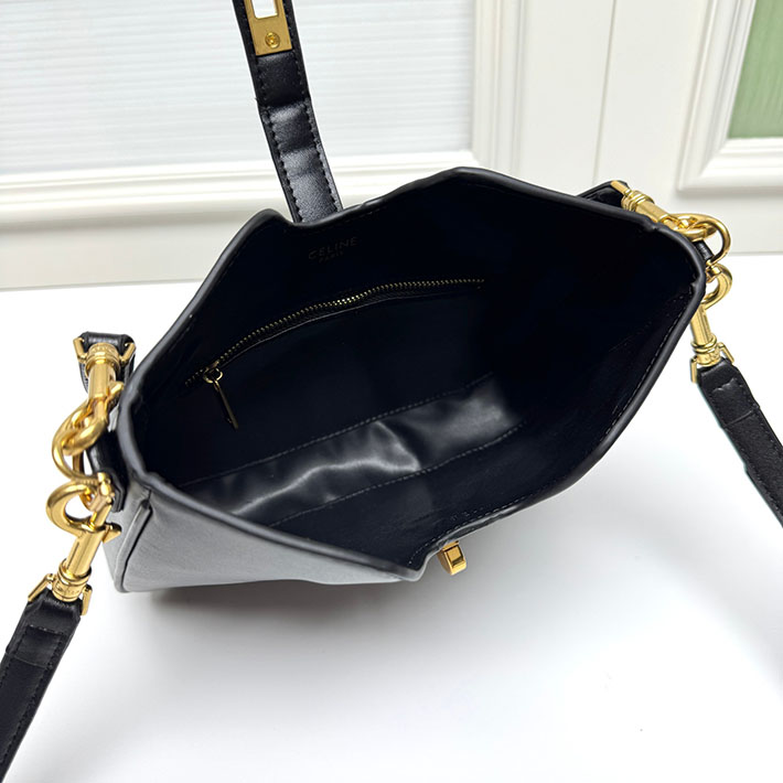 セリーヌ バッグ 人気 CELINE スモール カミーユ 16(セーズ)ソフト バッグ ブラック 120693FX9.38NO セリーヌ 店舗 日本 - 画像 (2)