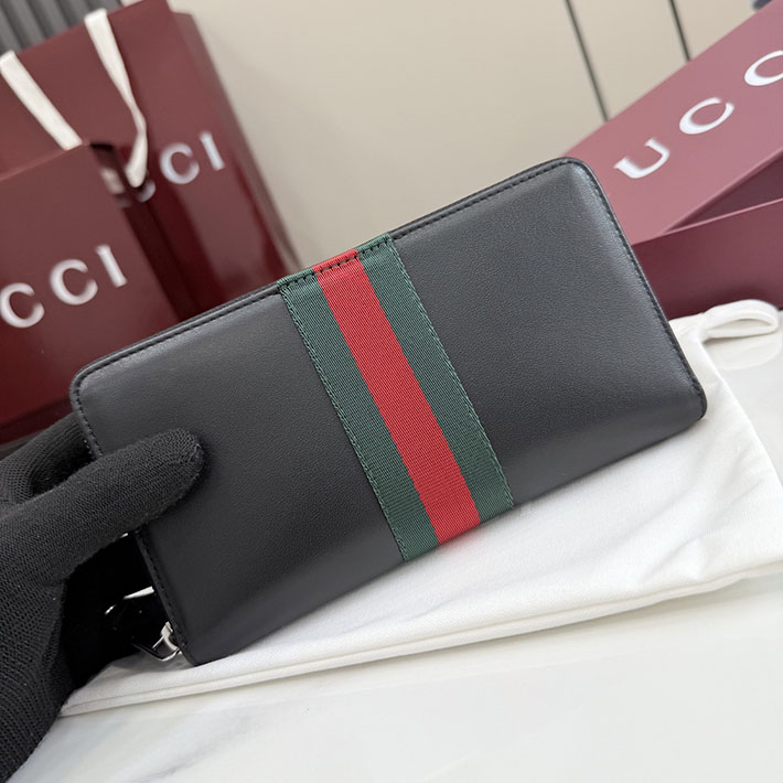 グッチ 財布 アウトレット GUCCI 財布 ウェブ トレードマーク ジップアラウンドウォレット ブラック 867284 AAGIT 1053 グッチ 長財布 メンズ - 画像 (7)