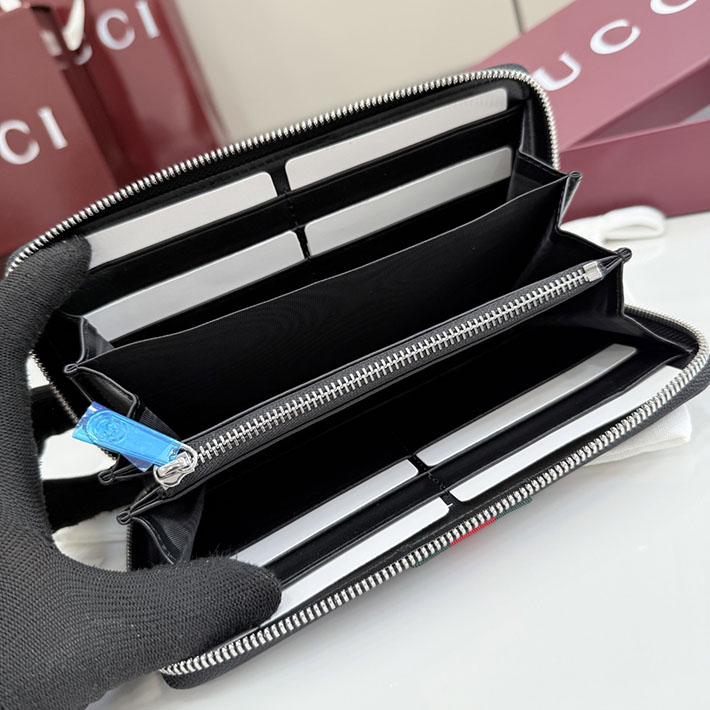 グッチ 財布 アウトレット GUCCI 財布 ウェブ トレードマーク ジップアラウンドウォレット ブラック 867284 AAGIT 1053 グッチ 長財布 メンズ - 画像 (3)