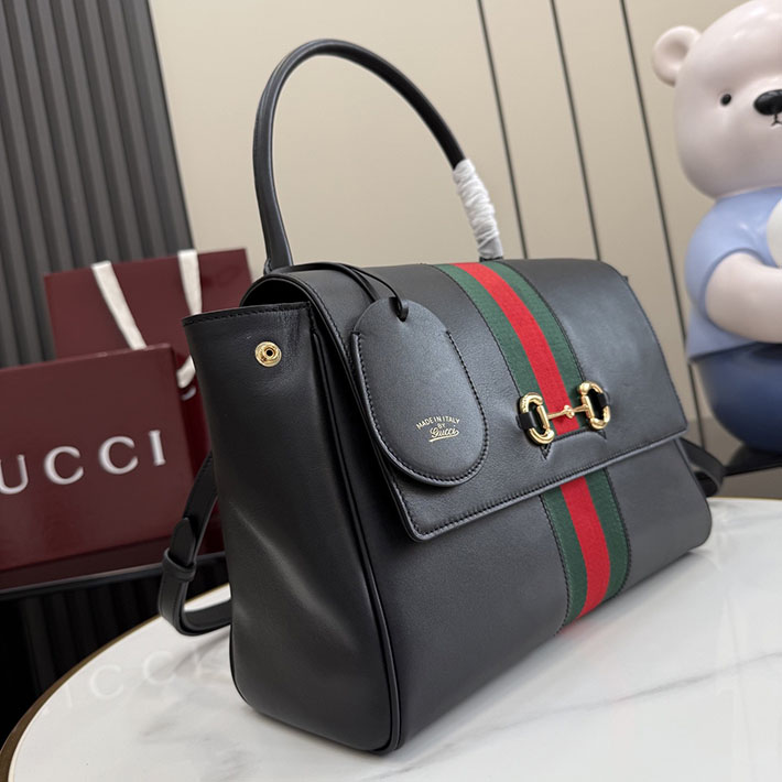 グッチ直営アウトレット店 GUCCI パパラッツォ ミディアム トップハンドルバッグ ブラック 875018 AAGIQ 1053 レディース グッチ バッグ - 画像 (12)