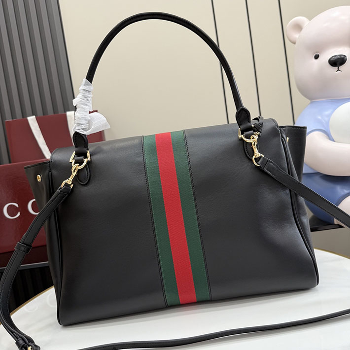 グッチ直営アウトレット店 GUCCI パパラッツォ ラージ トップハンドルバッグ ブラック 875019 AAGIQ 1053 グッチ パパラッツォ - 画像 (12)