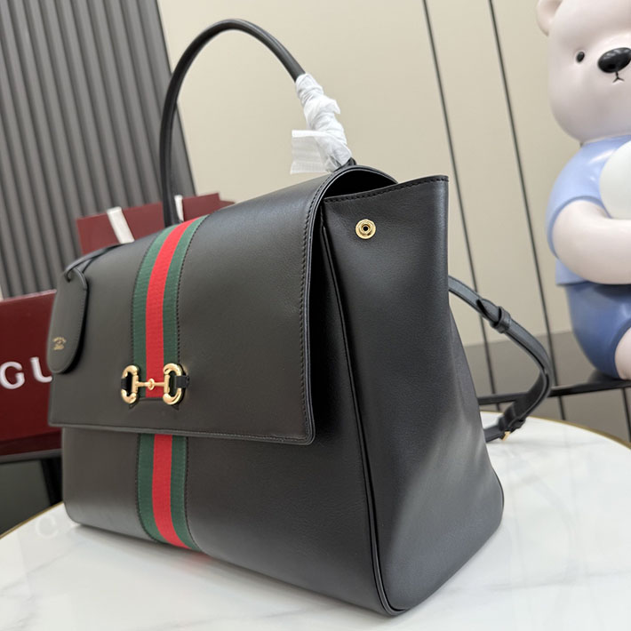 グッチ直営アウトレット店 GUCCI パパラッツォ ラージ トップハンドルバッグ ブラック 875019 AAGIQ 1053 グッチ パパラッツォ - 画像 (9)