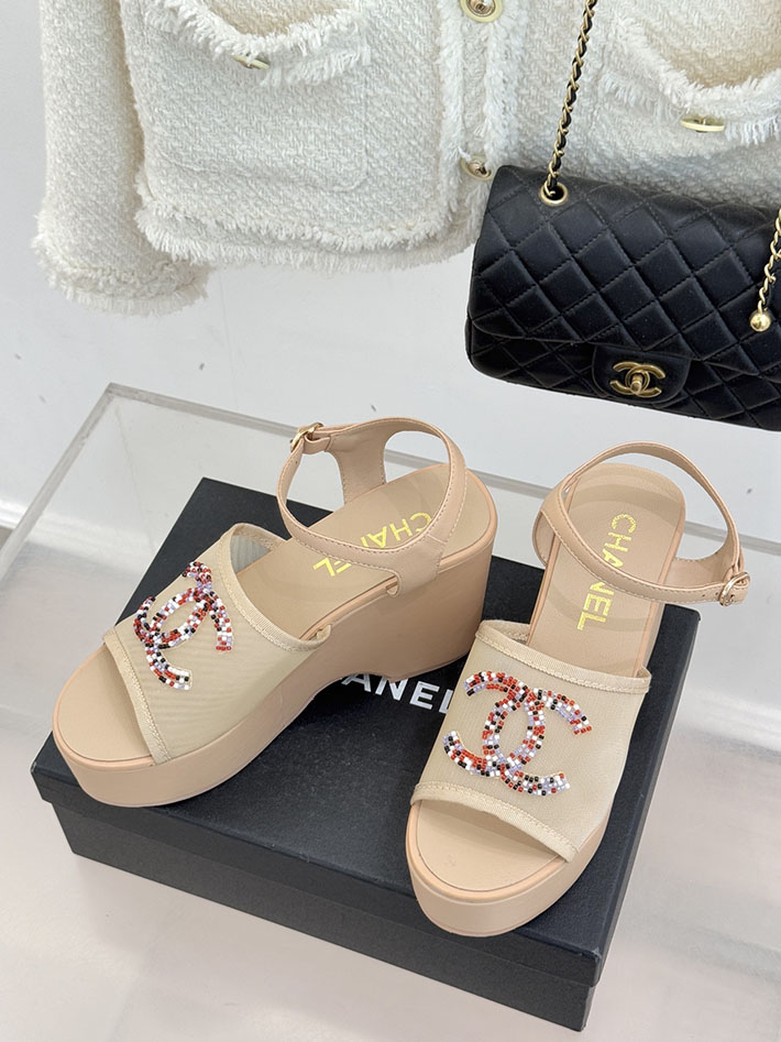 最高級シャネルスーパーコピー CHANEL CCロゴ サンダル 厚底 レディース ココマーク 靴 ベージュ 2631097 厚底 サンダル 疲れない - 画像 (9)