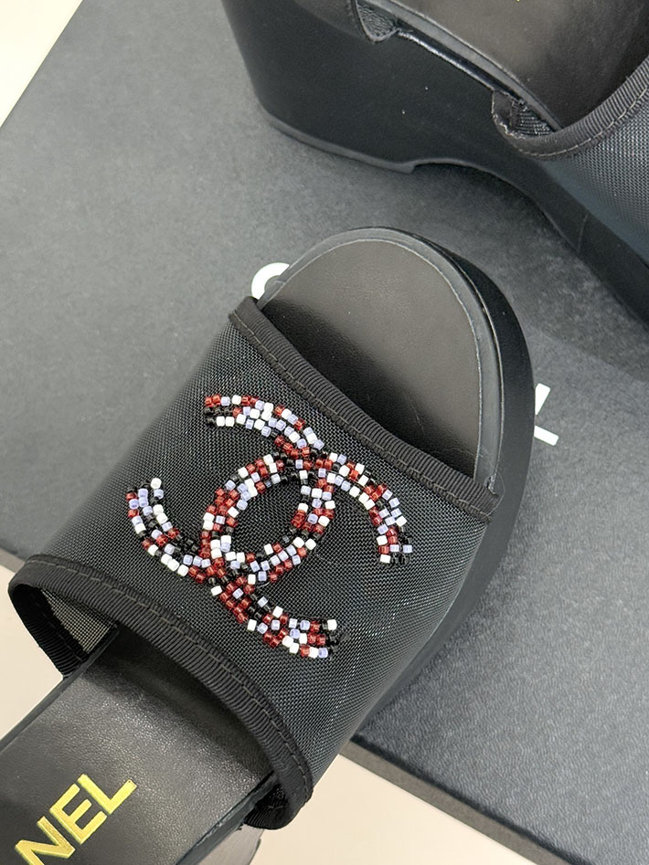 最高級シャネルスーパーコピー CHANEL CCロゴ サンダル 厚底 レディース ココマーク 靴 ブラック 2631098 厚底 サンダル レディース - 画像 (4)