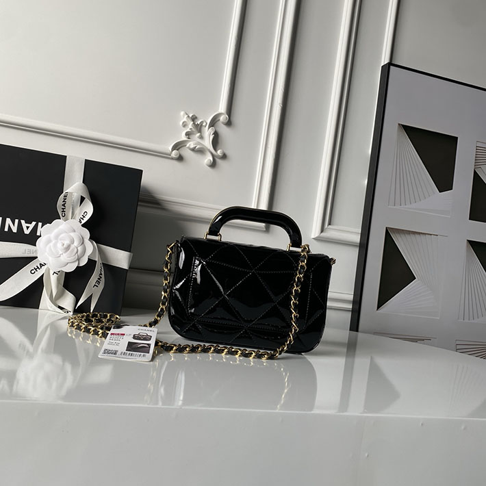 シャネル 新作バッグ 2026 CHANEL トップハンドル ミニ フラップ バッグ ブラック AS5805-B21985-94305 シャネル チェーンバッグ ミニ - 画像 (9)