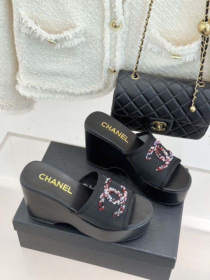 最高級シャネルスーパーコピー CHANEL CCロゴ サンダル 厚底 レディース ココマーク 靴 ブラック 2631099 厚底サンダルコーデ - 画像 (8)
