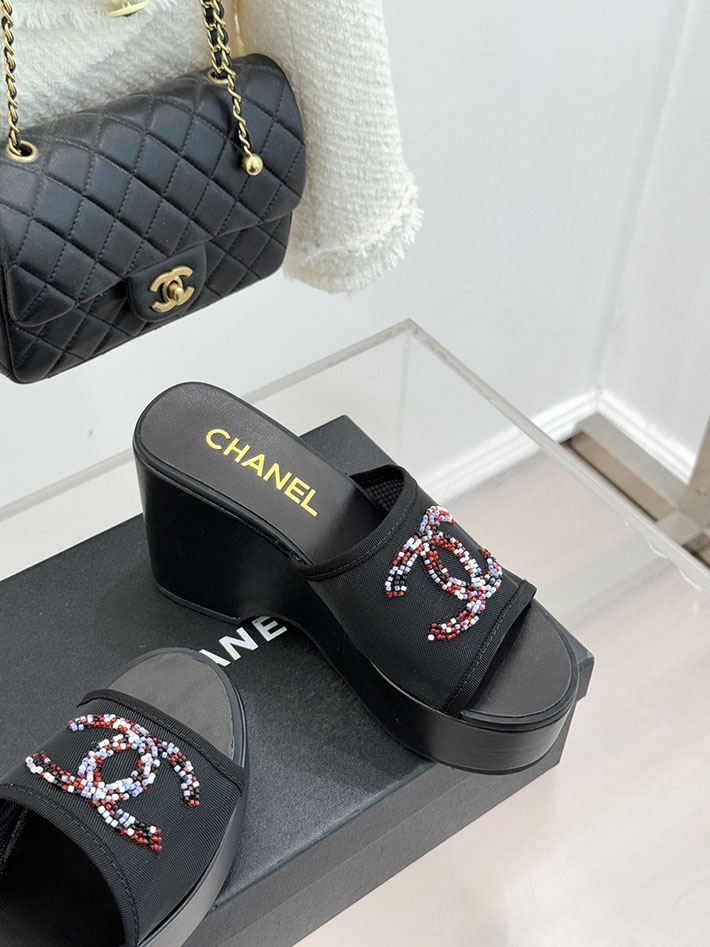 最高級シャネルスーパーコピー CHANEL CCロゴ サンダル 厚底 レディース ココマーク 靴 ブラック 2631099 厚底サンダルコーデ - 画像 (6)