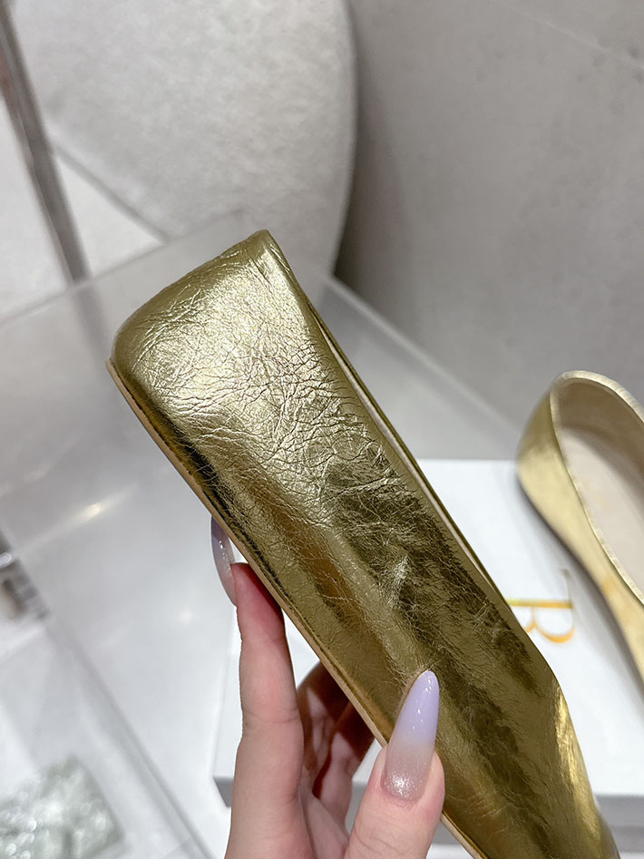 最高級ザロウスーパーコピー THE ROW Stella レザースリッパ レザー バレエフラット ゴールド F1638M39GOLD ザロウ 靴 レディース - 画像 (5)