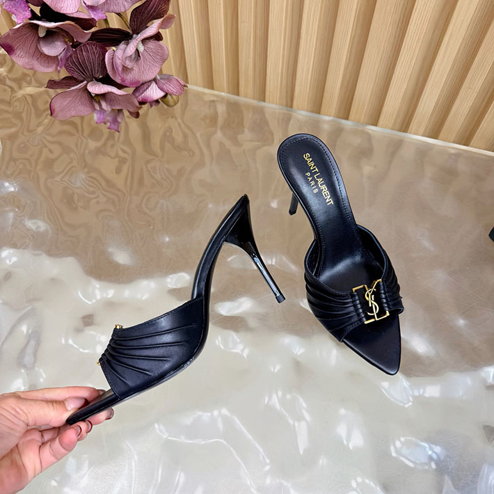 最高級サンローランスーパーコピー YSL バビロン ミュール スムースレザー ブラック 799606AAC4K1000 サンローラン サンダル レディース - 画像 (4)
