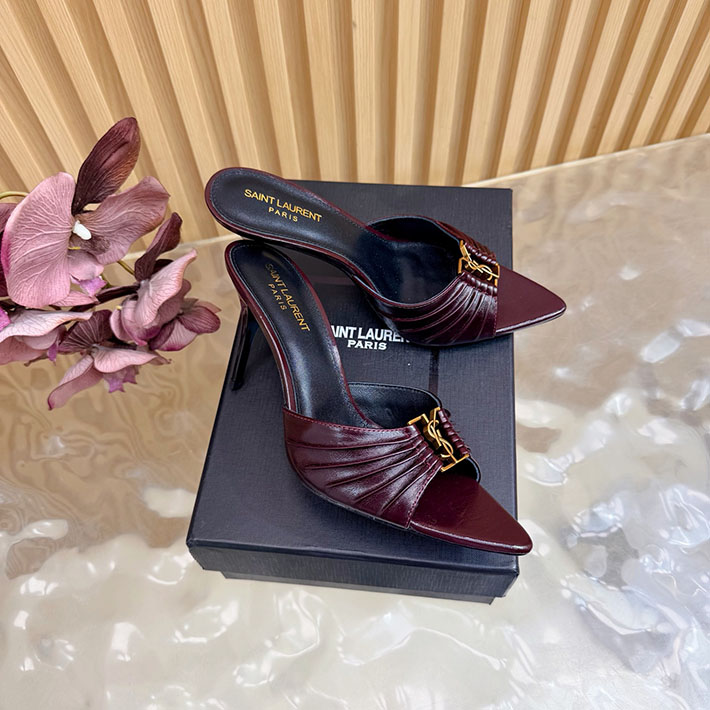 最高級サンローランスーパーコピー YSL バビロン ミュール スムースレザー ブルゴーニュ 819075AAEHF6629 サンローラン ミュール - 画像 (9)