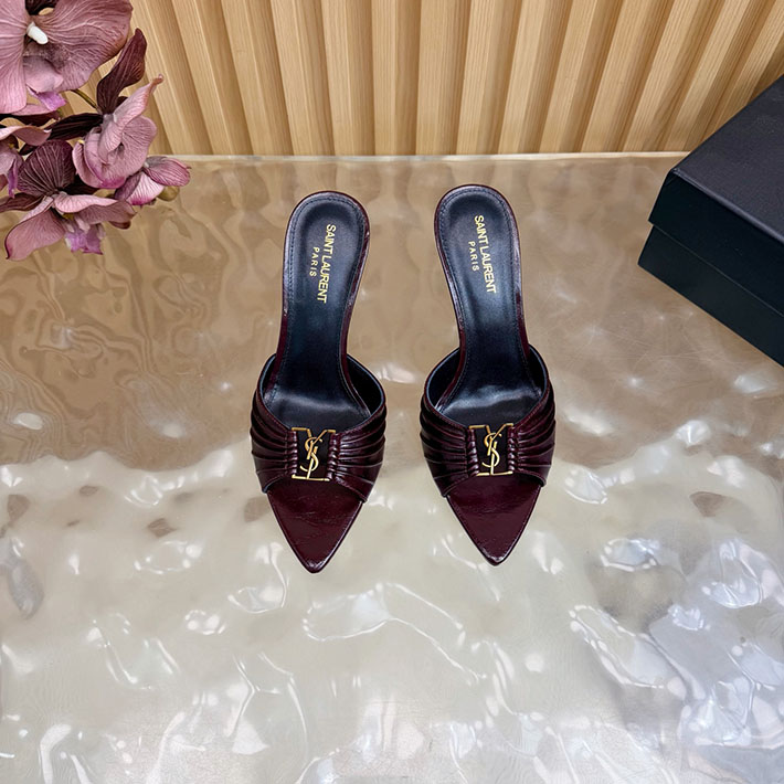 最高級サンローランスーパーコピー YSL バビロン ミュール スムースレザー ブルゴーニュ 819075AAEHF6629 サンローラン ミュール - 画像 (8)