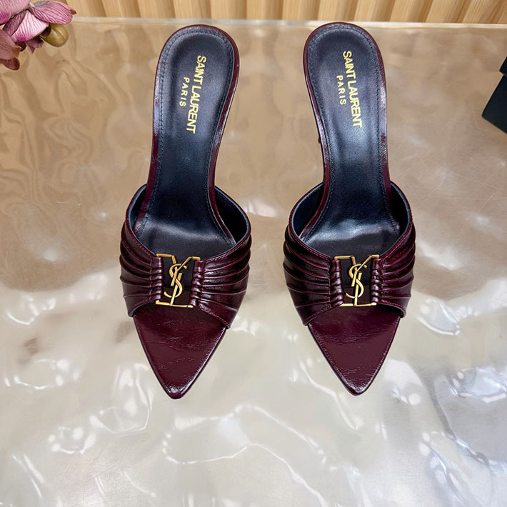最高級サンローランスーパーコピー YSL バビロン ミュール スムースレザー ブルゴーニュ 819075AAEHF6629 サンローラン ミュール - 画像 (7)