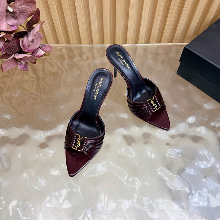 最高級サンローランスーパーコピー YSL バビロン ミュール スムースレザー ブルゴーニュ 819075AAEHF6629 サンローラン ミュール - 画像 (6)