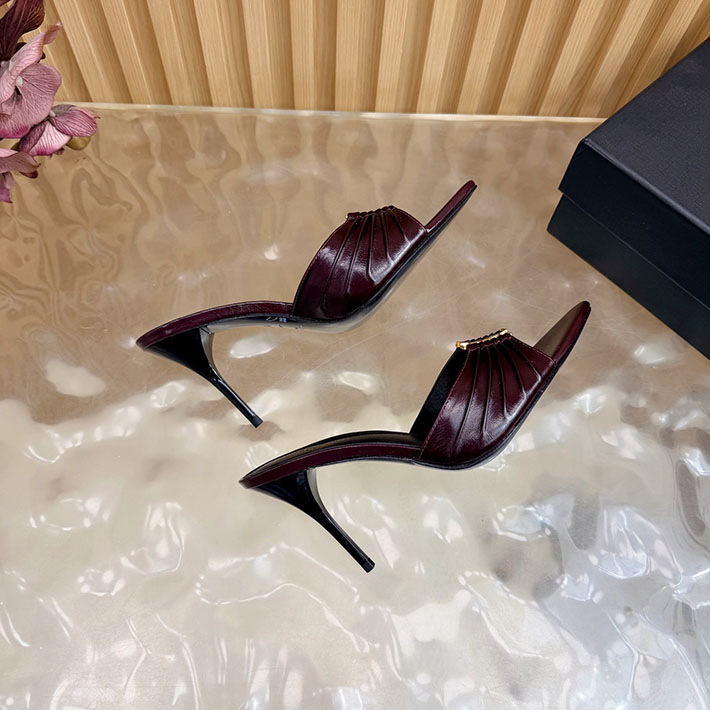 最高級サンローランスーパーコピー YSL バビロン ミュール スムースレザー ブルゴーニュ 819075AAEHF6629 サンローラン ミュール - 画像 (5)