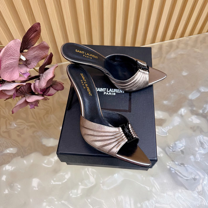 最高級サンローランスーパーコピー Saint Laurent バビロン ミュール スムースレザー ブラウン 2631200 サン ローラン 靴 アウトレット - 画像 (9)