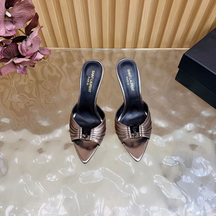 最高級サンローランスーパーコピー Saint Laurent バビロン ミュール スムースレザー ブラウン 2631200 サン ローラン 靴 アウトレット - 画像 (8)