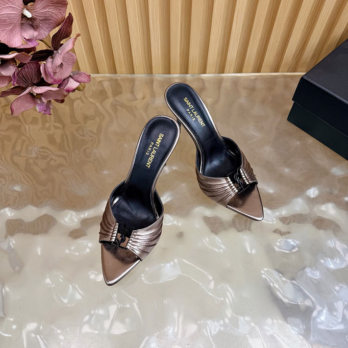 最高級サンローランスーパーコピー Saint Laurent バビロン ミュール スムースレザー ブラウン 2631200 サン ローラン 靴 アウトレット - 画像 (6)