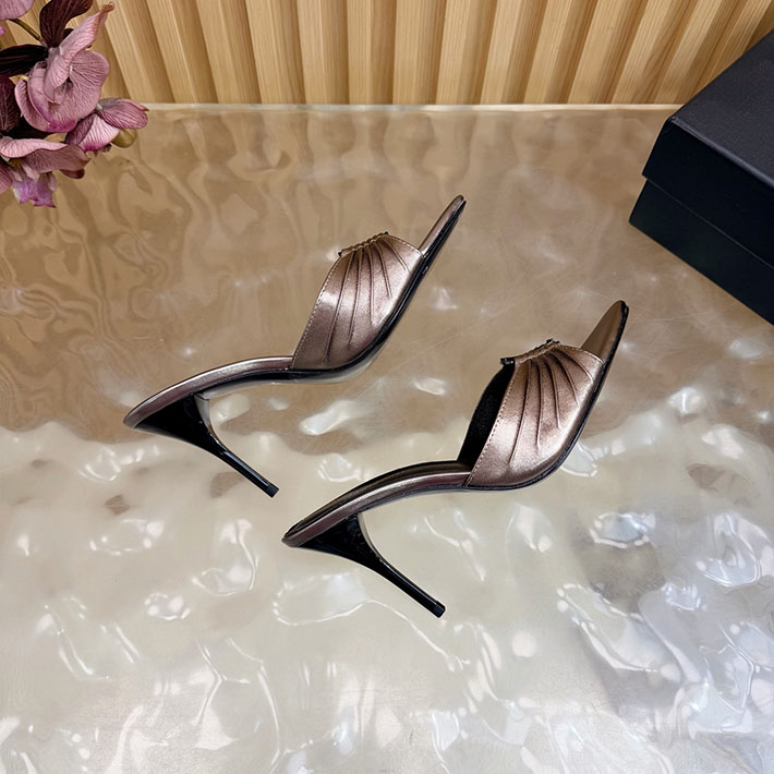最高級サンローランスーパーコピー Saint Laurent バビロン ミュール スムースレザー ブラウン 2631200 サン ローラン 靴 アウトレット - 画像 (3)