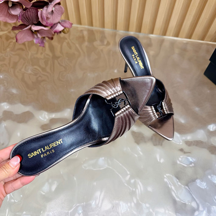 最高級サンローランスーパーコピー Saint Laurent バビロン ミュール スムースレザー ブラウン 2631200 サン ローラン 靴 アウトレット - 画像 (2)