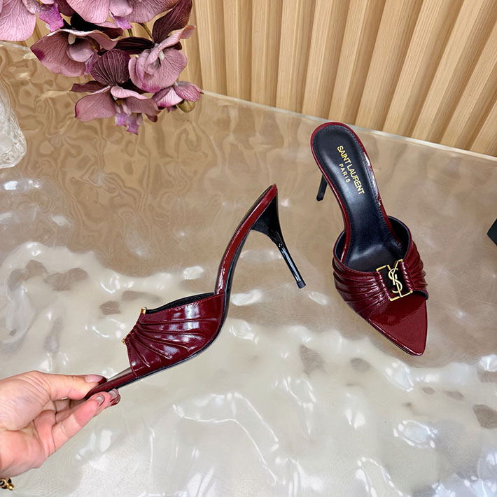 最高級サンローランスーパーコピー Saint Laurent バビロン ミュール スムースレザー レッド 2631201 サン ローラン 靴 サンダル - 画像 (4)