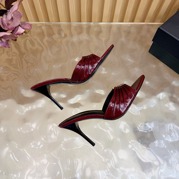 最高級サンローランスーパーコピー Saint Laurent バビロン ミュール スムースレザー レッド 2631201 サン ローラン 靴 サンダル - 画像 (3)