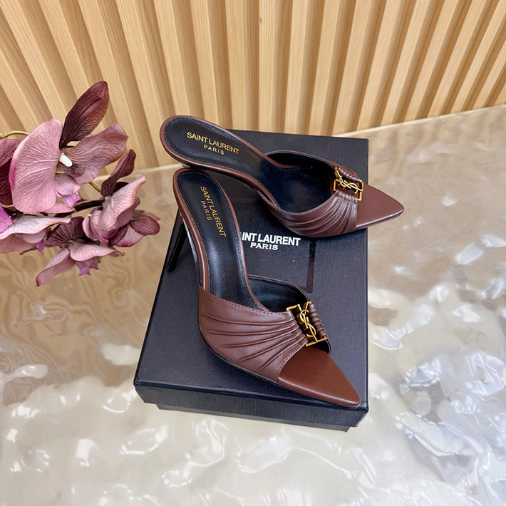 最高級サンローランスーパーコピー Saint Laurent バビロン ミュール スムースレザー ブラウン 2631202 サン ローラン アウトレット 値段 - 画像 (9)