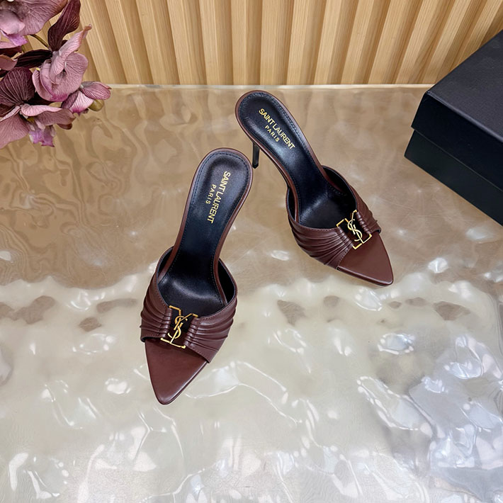最高級サンローランスーパーコピー Saint Laurent バビロン ミュール スムースレザー ブラウン 2631202 サン ローラン アウトレット 値段 - 画像 (7)