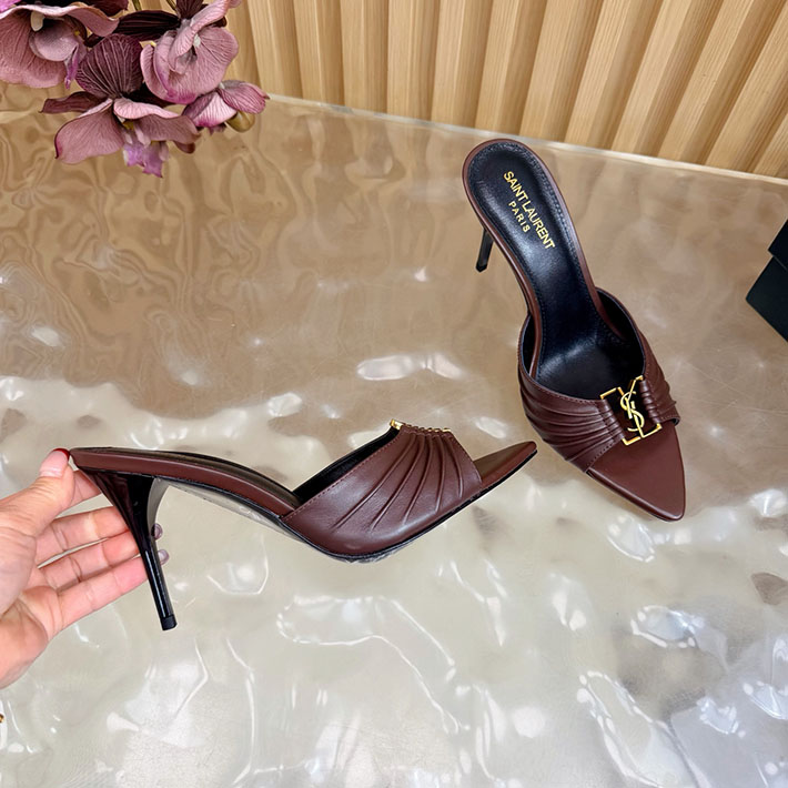 最高級サンローランスーパーコピー Saint Laurent バビロン ミュール スムースレザー ブラウン 2631202 サン ローラン アウトレット 値段 - 画像 (6)