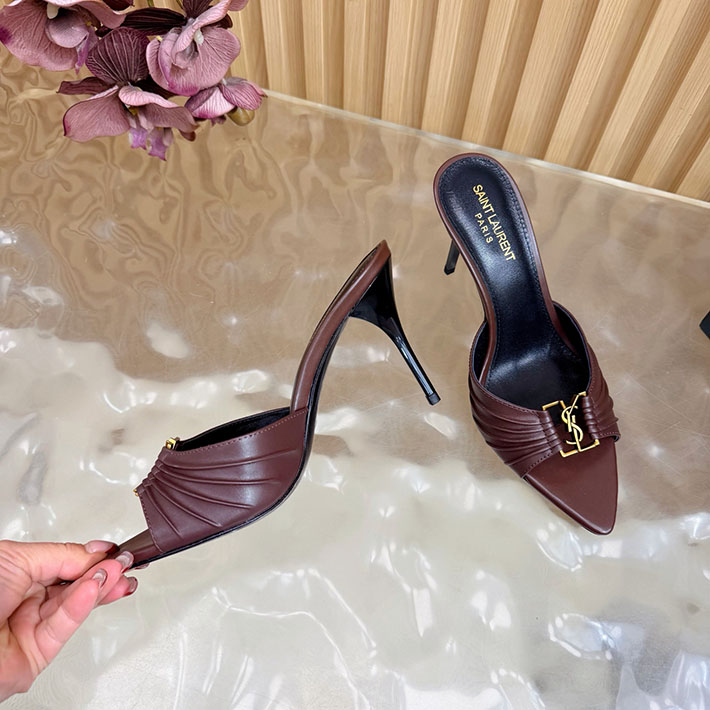 最高級サンローランスーパーコピー Saint Laurent バビロン ミュール スムースレザー ブラウン 2631202 サン ローラン アウトレット 値段 - 画像 (5)