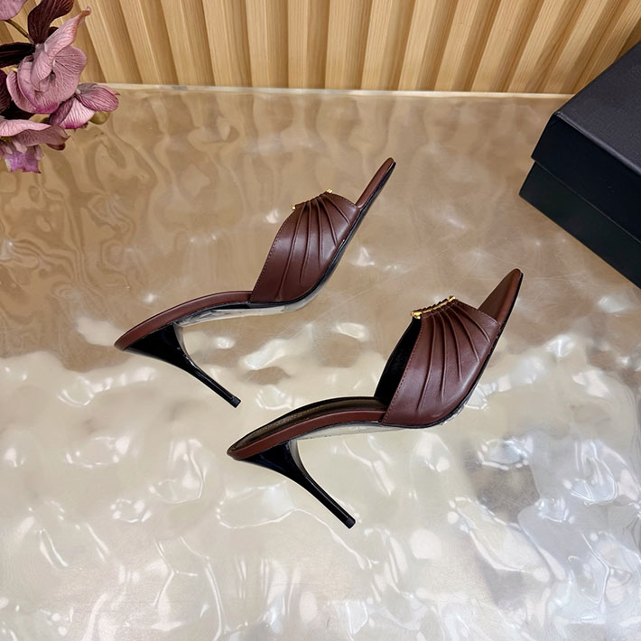 最高級サンローランスーパーコピー Saint Laurent バビロン ミュール スムースレザー ブラウン 2631202 サン ローラン アウトレット 値段 - 画像 (4)