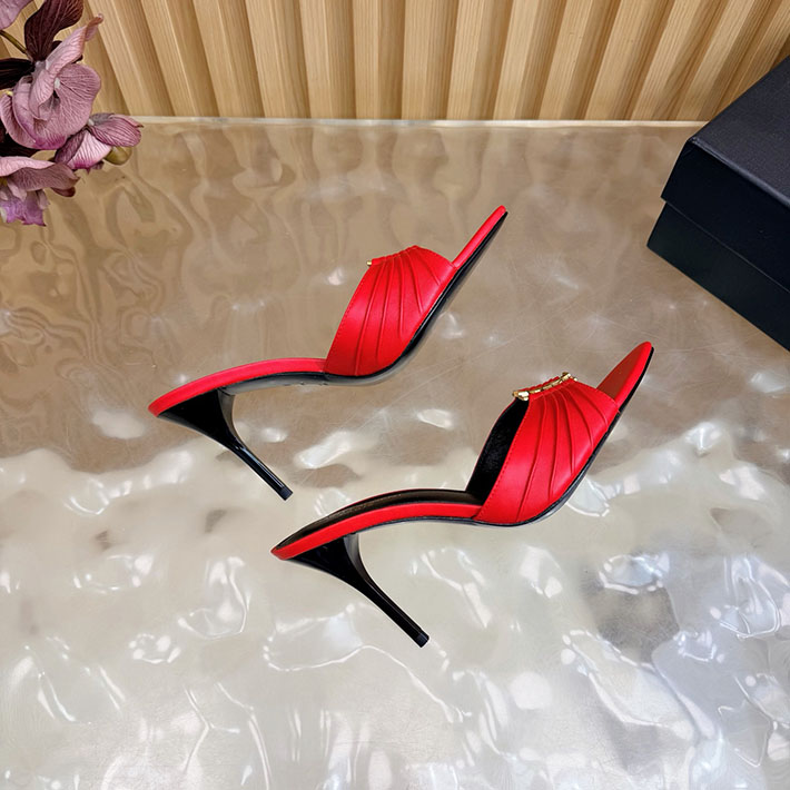 最高級サンローランスーパーコピー Saint Laurent バビロン ミュール スムースレザー レッド 2631203 サン ローラン アウトレット店舗 - 画像 (3)