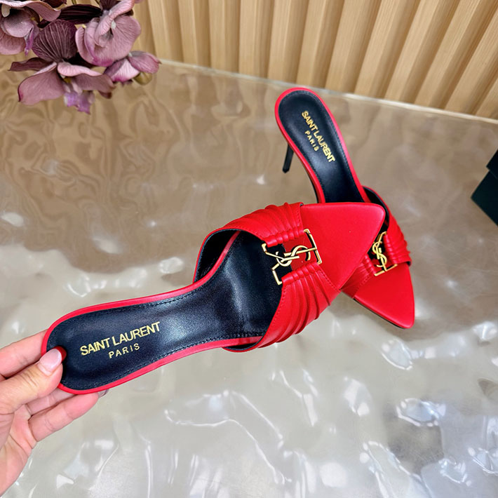最高級サンローランスーパーコピー Saint Laurent バビロン ミュール スムースレザー レッド 2631203 サン ローラン アウトレット店舗 - 画像 (2)