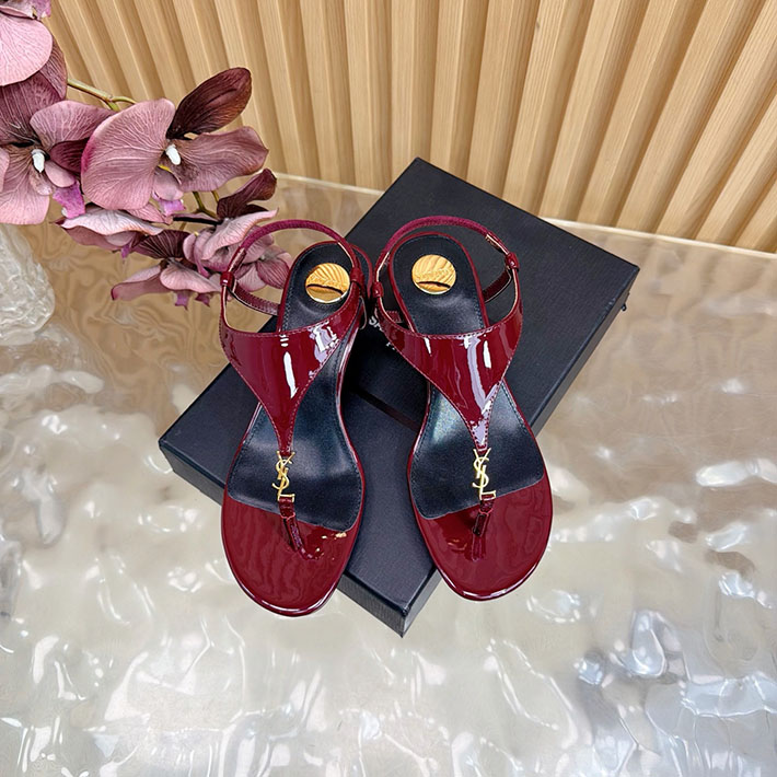 最高級サンローランスーパーコピー Saint Laurent カサンドラ サンダル スムースレザー レッド 2631204 サン ローラン サンダル レディース - 画像 (8)