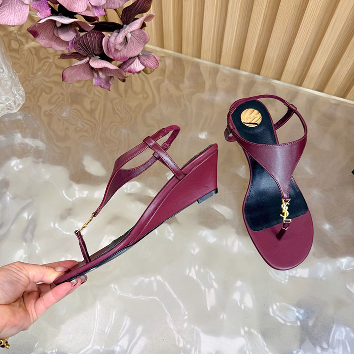 最高級サンローランスーパーコピー Saint Laurent カサンドラ サンダル スムースレザー ワインレッド 2631207 サン ローラン 靴 レディース - 画像 (6)