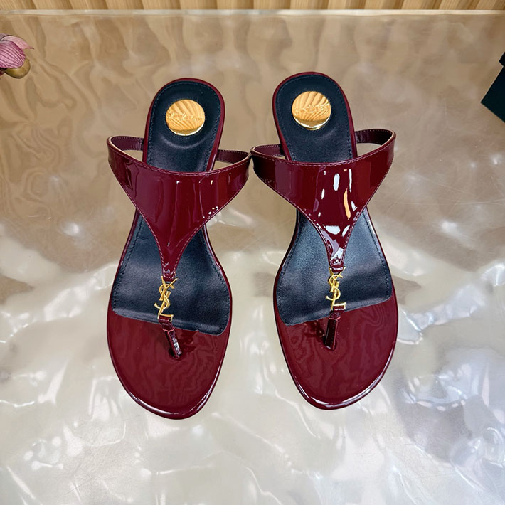 最高級サンローランスーパーコピー Saint Laurent エナメルウェッジサンダル スムースレザー レッド 2631209 サン ローラン アウトレット 三田 - 画像 (8)