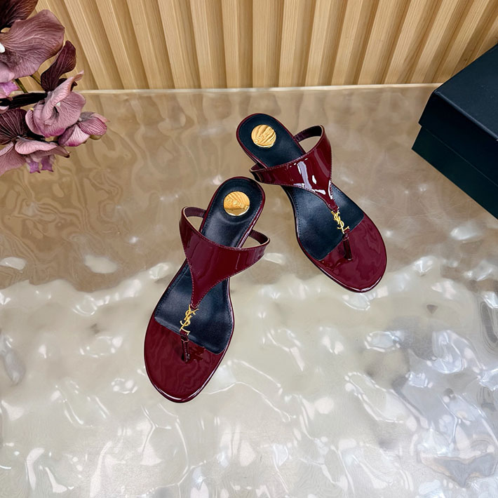 最高級サンローランスーパーコピー Saint Laurent エナメルウェッジサンダル スムースレザー レッド 2631209 サン ローラン アウトレット 三田 - 画像 (7)