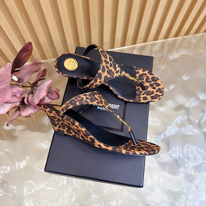 最高級サンローランスーパーコピー Saint Laurent エナメルウェッジサンダル スムースレザー レオパード 2631213 サン ローラン 靴 アウトレット - 画像 (11)