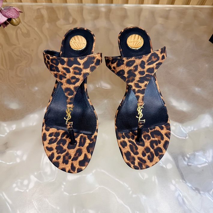最高級サンローランスーパーコピー Saint Laurent エナメルウェッジサンダル スムースレザー レオパード 2631213 サン ローラン 靴 アウトレット - 画像 (8)