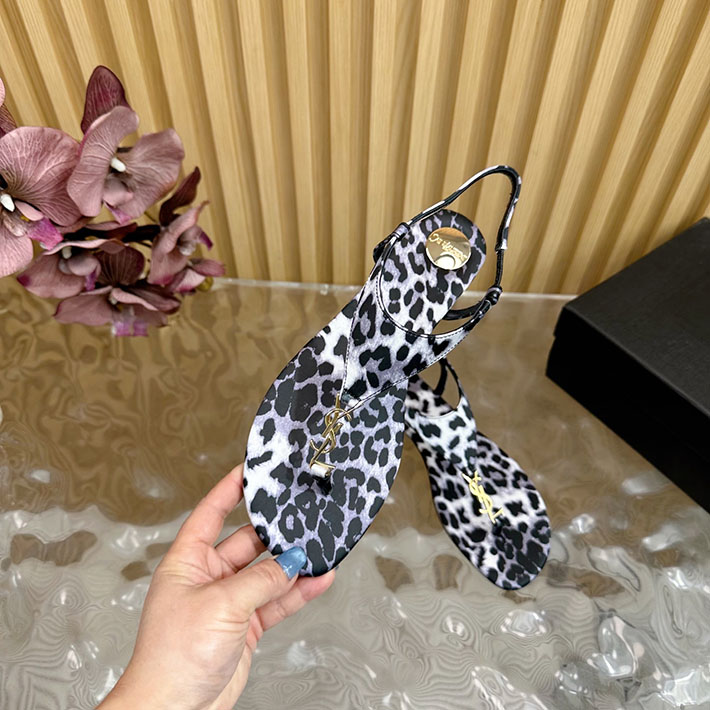 最高級サンローランスーパーコピー Saint Laurent カサンドラ サンダル レオパードグログラン ホワイト 2631215 サン ローラン サンダル レディース - 画像 (6)