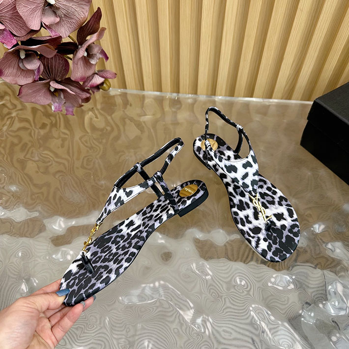 最高級サンローランスーパーコピー Saint Laurent カサンドラ サンダル レオパードグログラン ホワイト 2631215 サン ローラン サンダル レディース - 画像 (5)