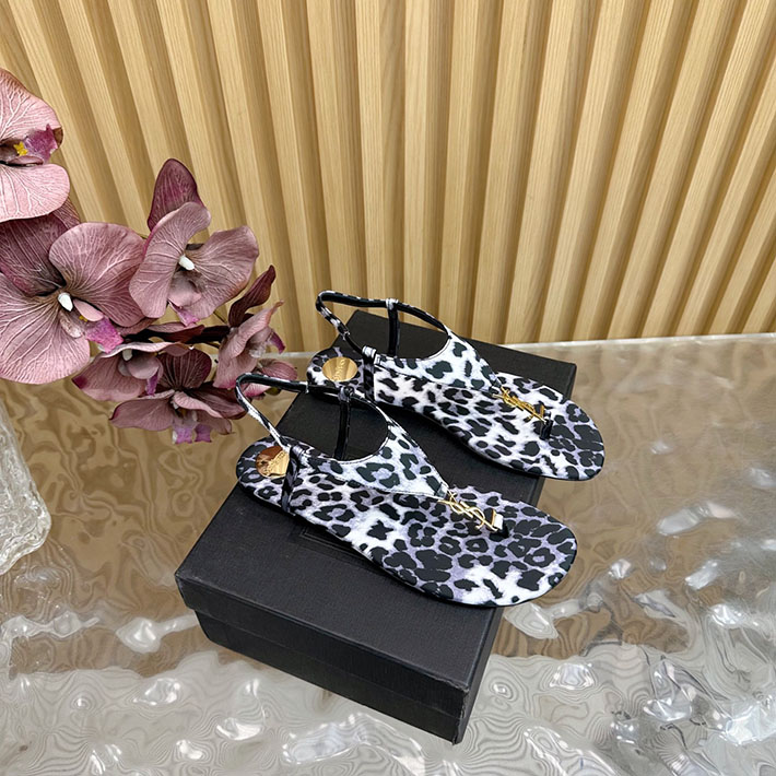 最高級サンローランスーパーコピー Saint Laurent カサンドラ サンダル レオパードグログラン ホワイト 2631215 サン ローラン サンダル レディース - 画像 (3)