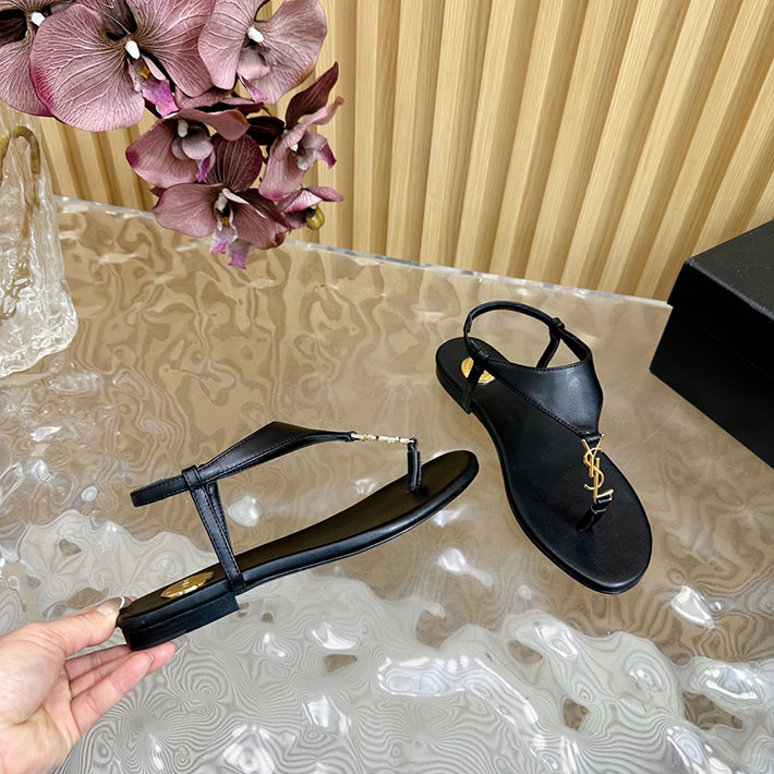 最高級サンローランスーパーコピー Saint Laurent カサンドラ レディース フラットシューズ ブラック 2631217 サン ローラン サンダル レディース - 画像 (5)