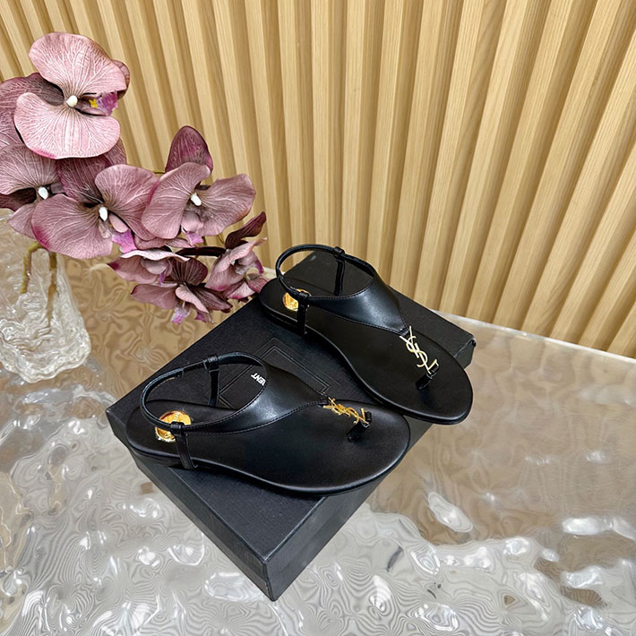最高級サンローランスーパーコピー Saint Laurent カサンドラ レディース フラットシューズ ブラック 2631217 サン ローラン サンダル レディース - 画像 (3)