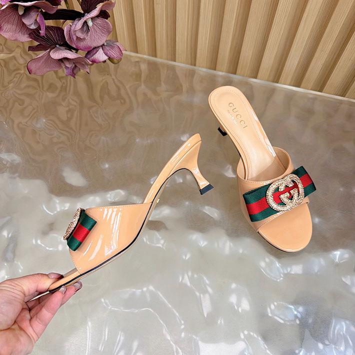 グッチ直営アウトレット店 GUCCI 2026年春夏 新作 サンダル ミュール シェリーライン ベージュ 2631243 グッチ サンダル アウトレット - 画像 (4)
