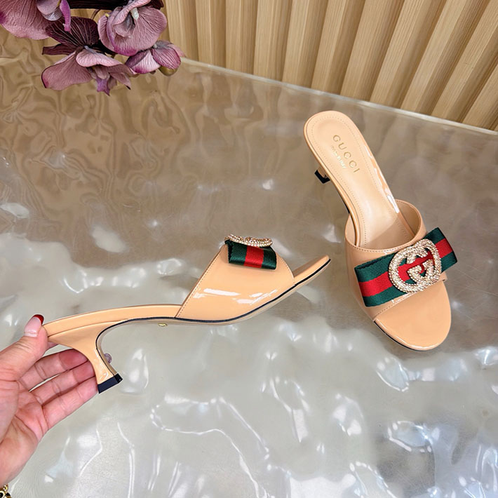 グッチ直営アウトレット店 GUCCI 2026年春夏 新作 サンダル ミュール シェリーライン ベージュ 2631243 グッチ サンダル アウトレット - 画像 (3)
