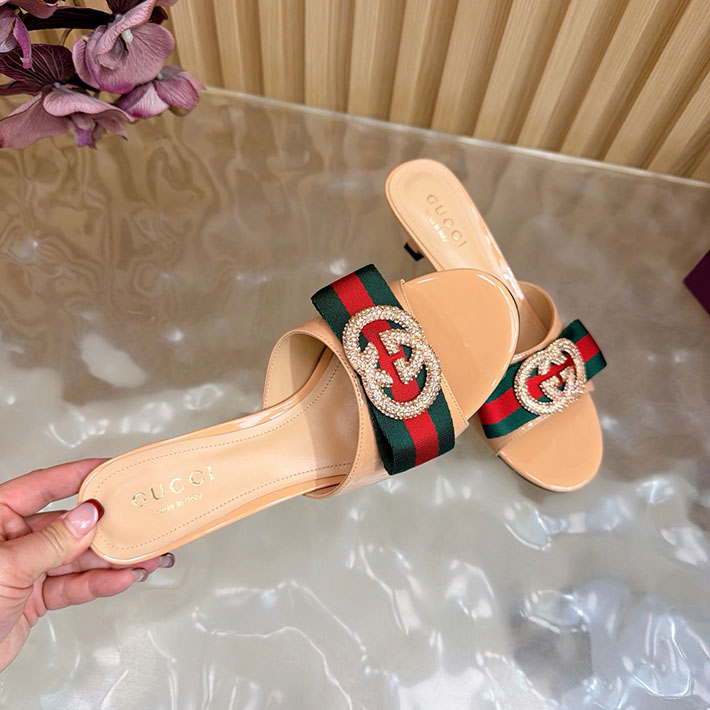 グッチ直営アウトレット店 GUCCI 2026年春夏 新作 サンダル ミュール シェリーライン ベージュ 2631243 グッチ サンダル アウトレット - 画像 (2)
