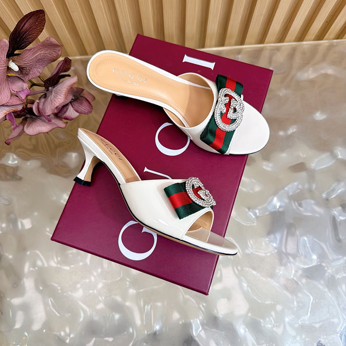 グッチ直営アウトレット店 GUCCI 2026年春夏 新作 サンダル ミュール シェリーライン ホワイト 2631245 グッチ 靴 アウトレット - 画像 (9)