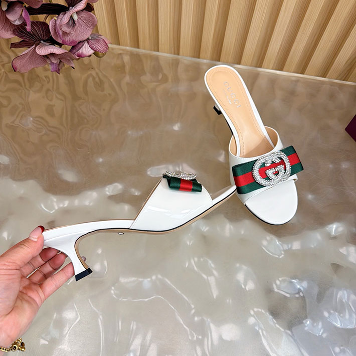 グッチ直営アウトレット店 GUCCI 2026年春夏 新作 サンダル ミュール シェリーライン ホワイト 2631245 グッチ 靴 アウトレット - 画像 (5)
