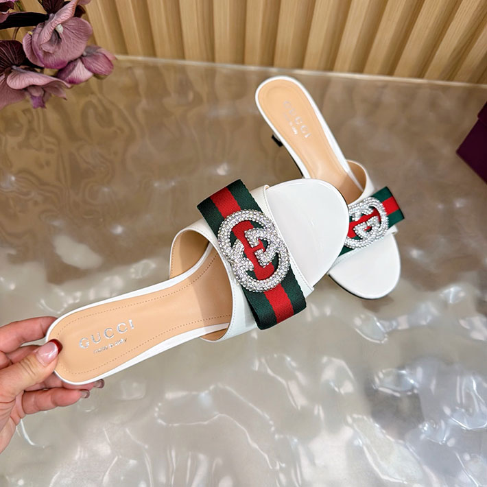グッチ直営アウトレット店 GUCCI 2026年春夏 新作 サンダル ミュール シェリーライン ホワイト 2631245 グッチ 靴 アウトレット - 画像 (4)